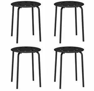 IKEA MARIUS Stool, Black – Pack of 4