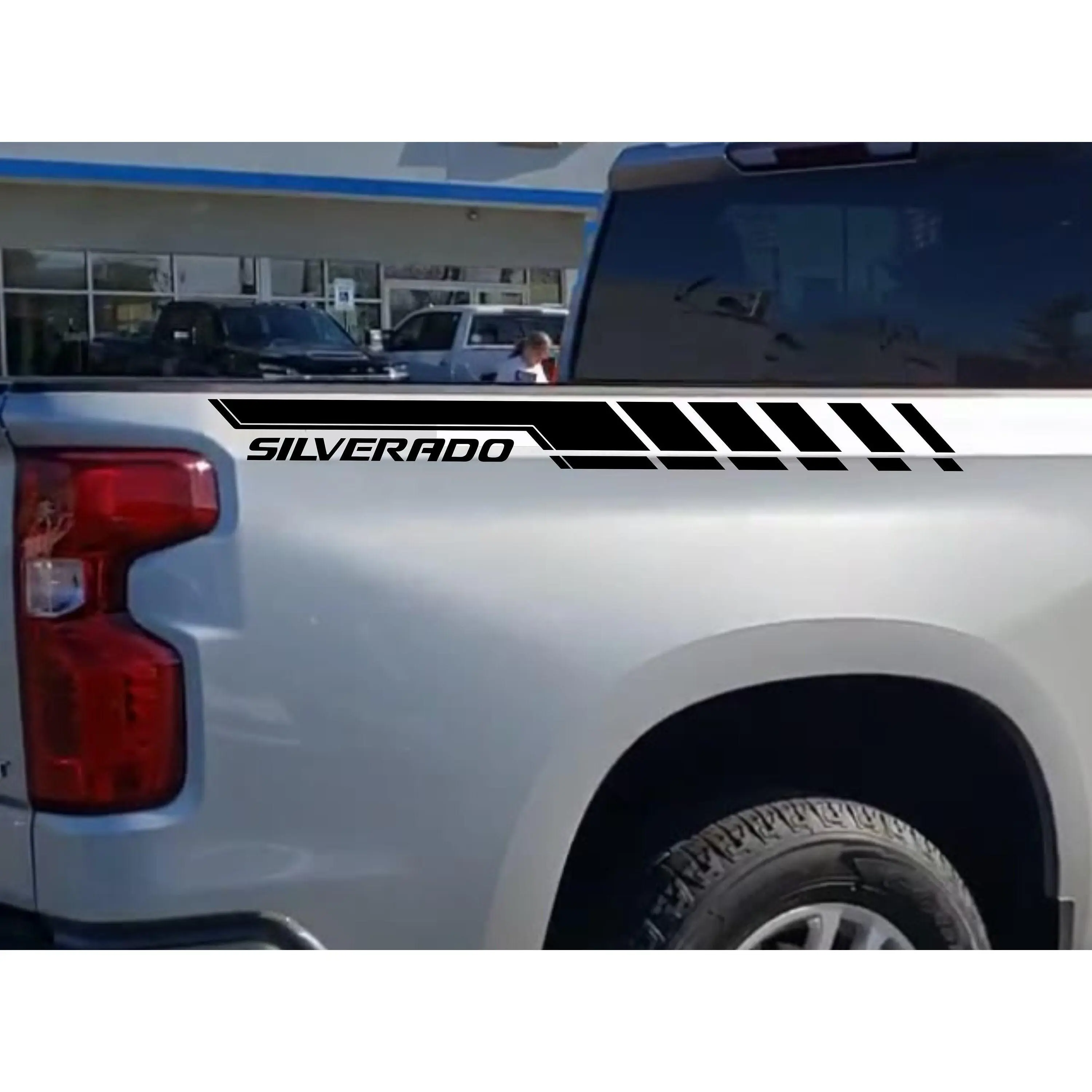 Chevy Silverado 1500 Bedside Decal (2 pcs), STRIPES Decal, RST, LT, Trail Boss, Fits 2019 - 2024 silverado 1500 , Multiples Color Available,Truck Decal