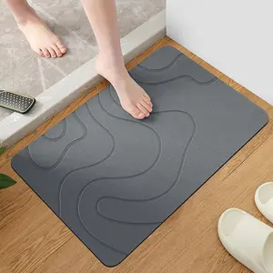 Thick Rubber Bottom Non-Slip Bath Mat, High Weight 1000g/m², Quick-Dry Foot Pad, Bathroom Rug, Home Decor, Fall Decoration