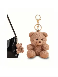 Cute Plush Teddy Bear Keychain, Car Keychain, Couple Plush Keychain, Keychain For Bags, for Car Keys, Mobile Phones, Cameras, Wallets, ID Cards, Badges
