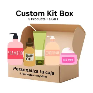 5 products kit - Hair Care products Box - Caja Personalizable (Custom Box kit 5 pack) Including Shampoo, Hair Oil, Conditioner, Hair Mask & Bonus Gift - Personalize Your Care Routine