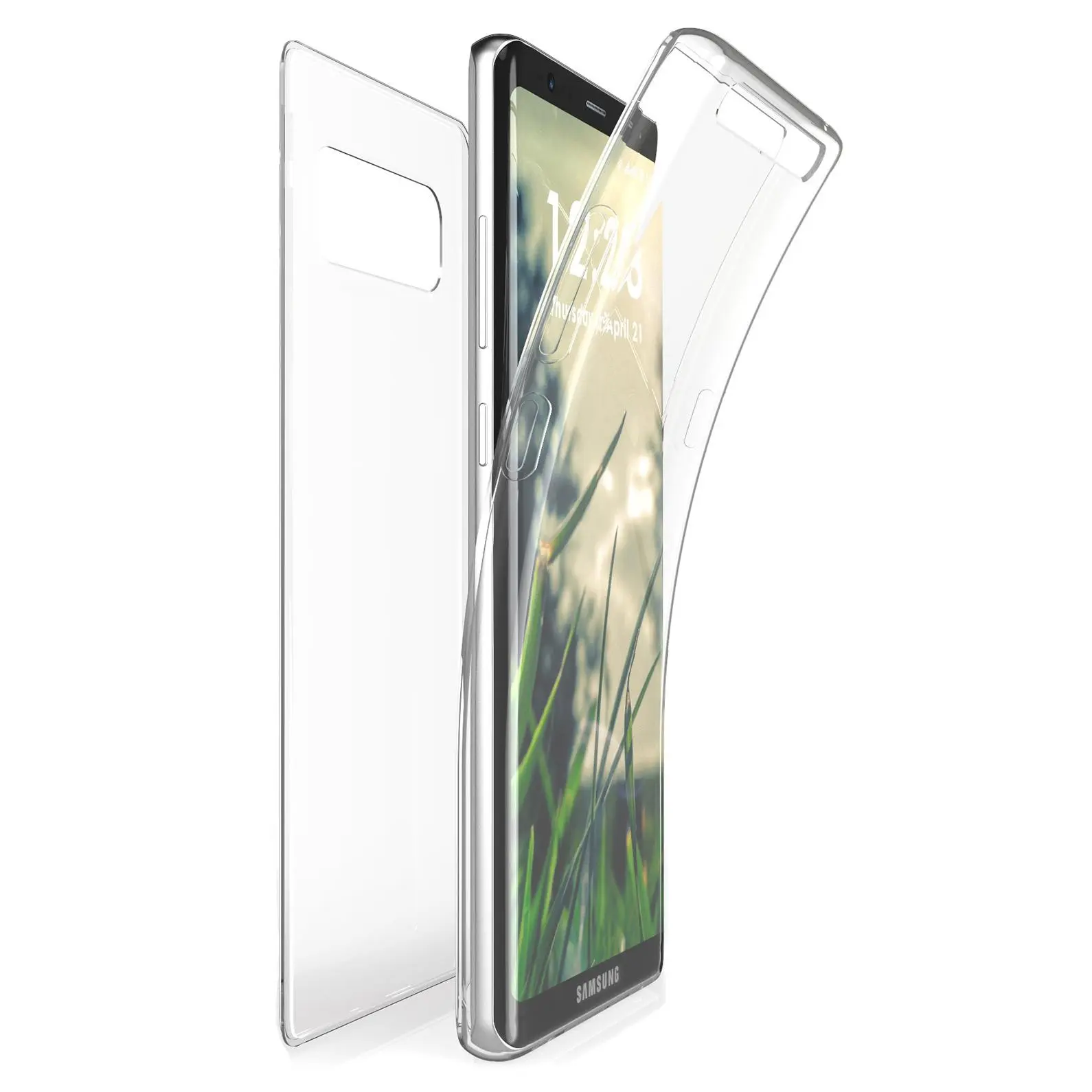 Clear Case for Note 8, 360-Degree Wrap [Full-Body Protection] Transparent TPU Slim Cover [Built-In Screen Guard] for Samsung Galaxy Note 8, SM-N950