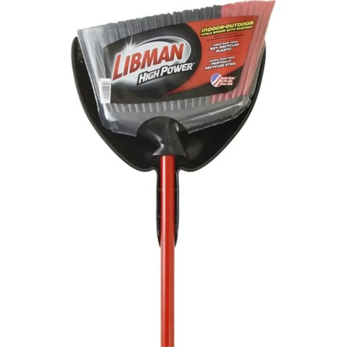 212 MAIN High Power Steel Angle Broom, 13.75 in. Stiff Recycled PET Bristles, Corner-Cleaning Design, Included Dustpan, Stiff Bristles