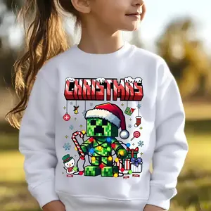 Greenmas Gamer Christmas Youth and adult Sweatshirt, Funny Santa Pixel Tee, Holiday Gift for Gamers, Trending tee, youth clothing, game day outfit, gift for son and daughter, holiday outfit, Christmas shirt, gamer shirt