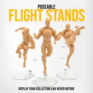 Poseable Flight Stands for Action Figures - 3 Pack - Screwdriver Included - Designed For Action Figures 4in-7in - Figure/Doll Accessories