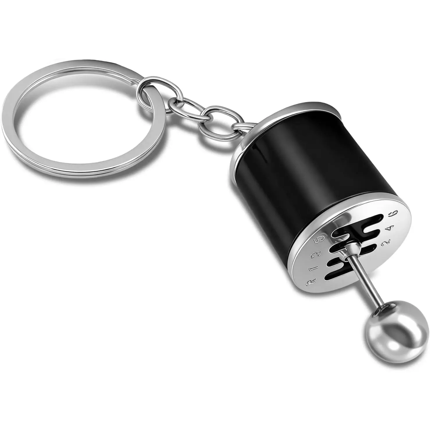 6-Speed Shifter Keychain for Car Lovers, Sturdy Zinc Alloy Fidget Toy with Movable Gear Pattern, Corrosion Resistant Birthday Gift, Fidget Keyring, Multifunctional Keychain, Durable, Automobile, Stylish Keychain, Gyro Style
