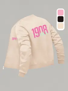 1908 AKA Print Graphic Baseball Zip-Up Fitted Jacket - Fashionable & Chic Long-Line Top, Casual Long-Sleeve Outerwear, Casual Fitted Jackets, Essential Autumn Clothing, Coats