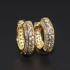 Ice Crystal Zirconia Arched Zirconia Earrings for Men and Women Luminous Exquisite Charm Hip-Hop Party Banquet Jewelry Gifts