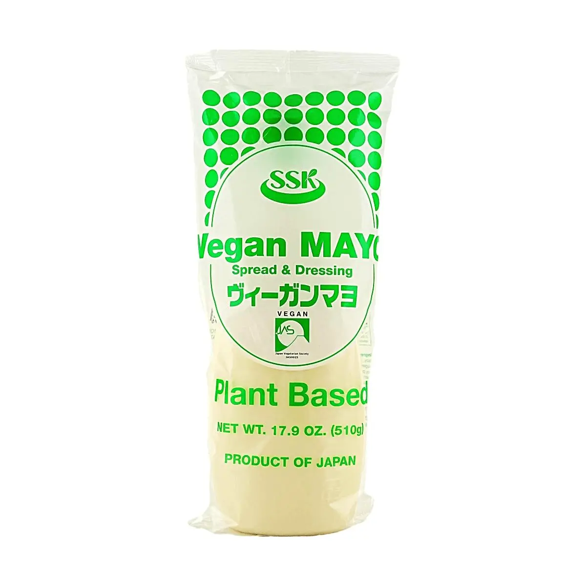 SSK Japanese Foods Vegan Mayonnaise 510g - Plant-Based, Egg-Free Mayo for Sushi, Salads, Takoyaki
