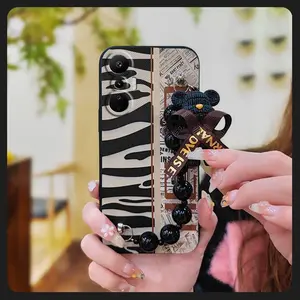 protective case Dirt-resistant Phone Case For infinix X6827/HOT20S/Free Fire/Neon Edition silicone Waterproof Cartoon Anti-knock soft case Back Cover Simplicity cute Bear bracelet