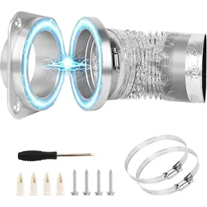 Vent Connector Kit Dryer Vent Hose for Quick Connection and Disconnection Strong Magnet Airtight Seal for Secure & Efficient Dryer Airflow Universal 2.6ft 4" Duct