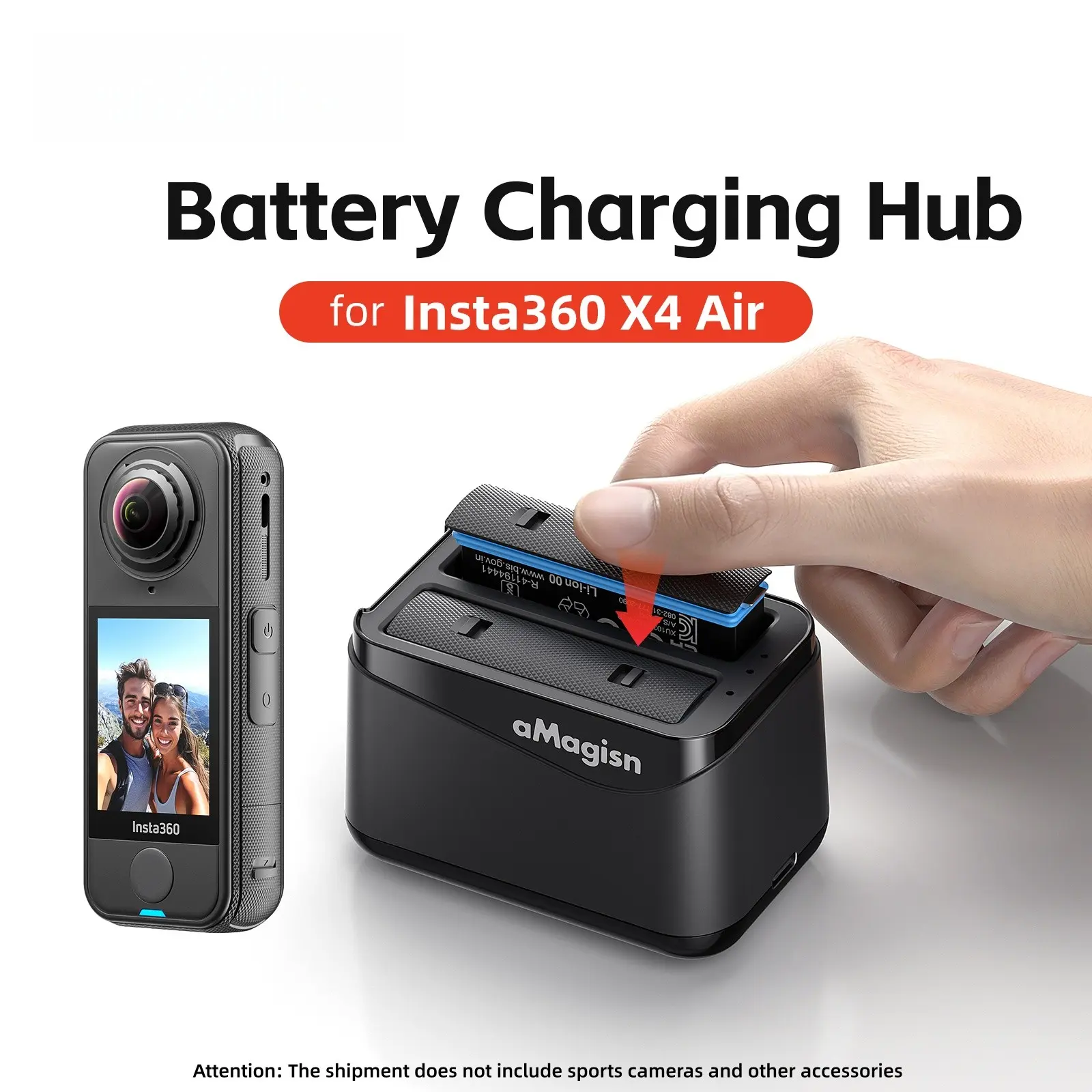 Insta360 X4 Air Battery Fast Charging, 360 Storage Camera Accessories, Essential Photography Gear for Insta360 Users