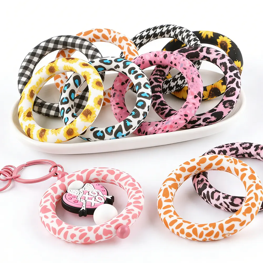 20pcs Novelty Print O-Rings, 10 Colors for Beaded Pens, DIY Keychains, Beading & Jewelry Making DIY Projects, Novelty Print Beading & Jewelry Making