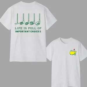 Masters Golf Men's Short-Sleeve T-Shirt - All-Seasons, Graphic Print, Relaxed Cut Casual Round Neck Streetwear Top, Ideal Gift for Him,summervibes Crewneck Tshirt