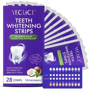 YECUCE Purple Teeth Whitening Strips utilize purple color-correcting technology and a brightening formula to whiten teeth and give you a more radiant and confident smile Sensitive