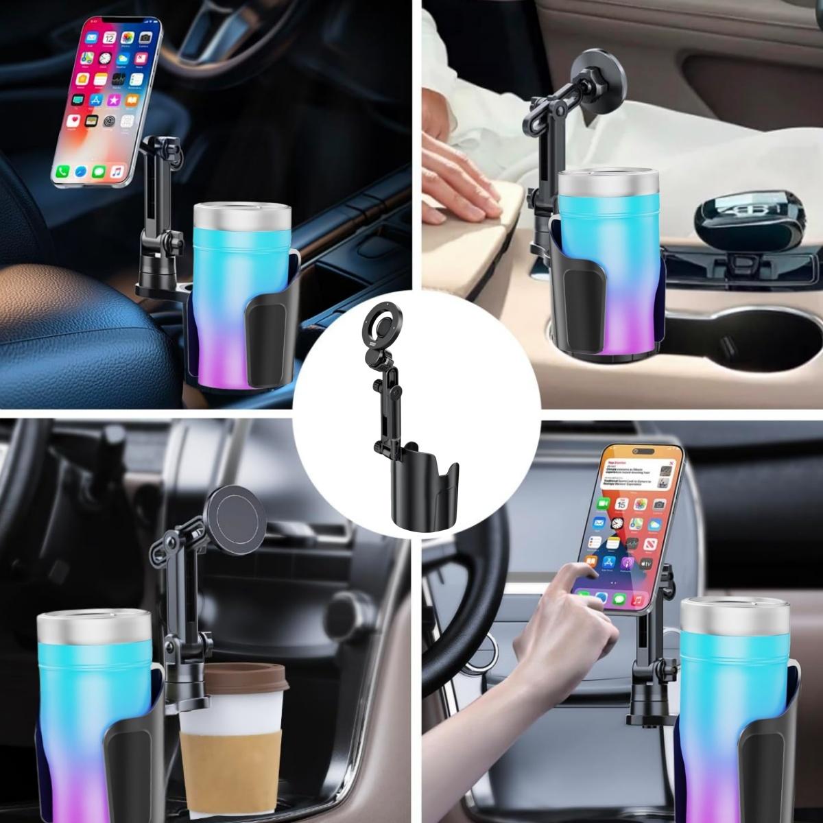 2026 Upgraded 2 in 1 Car Cup Holder Expander with Phone Mount, Adjustable Base & 360° Rotation, Universal Cup Holder Cell Phone Holder for Car, Compatible with iPhone Samsung All Smartphones, Stable Drink Bottle Holder for Most Vehicles 2026 Upgraded 2 in 1 Car Cup Holder Expander with Phone Mount, Adjustable Base & 360° Rotation, Universal Cup Holder Cell Phone Holder for Car, Compatible with iPhone Samsung All Smartphones, Stable Drink Bottle Holder for Most Vehicles