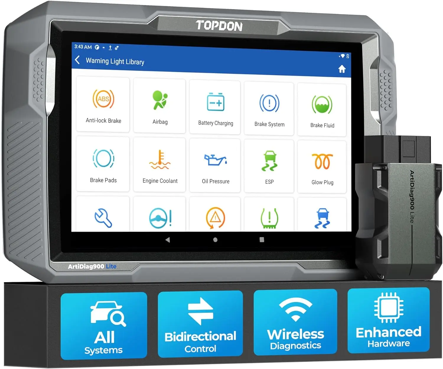 TOPDON Bidirectional Scan Tool, 2023 New ArtiDiag900 Lite Automotive Diagnostic Tool for Full System, Scanner for Car with Active Test, 8 Reset, Wireless OBD2 Scanner Diagnostic Tool for All Vehicles