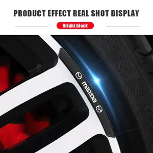 4 Piece Set 3D Car Wheel Eyebrow Stickers, Auto Hubcap Decals, Fits Mazda 3 5 6 8 Cx-5 Cx-7 Cx-9 Mx-5 Atenza, Car Exterior Decoration Accessories