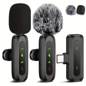 Lavalier Wireless Microphone Rechargeable Battery Clip-On Podcast Mic for Streaming Vlogging Voice Recording Plug & Play USB Streaming Mic