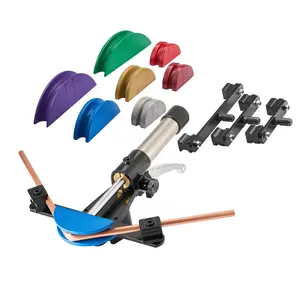 Hydraulic Tubing Bender Kit for 1/4 to 7/8 Inch Copper Tubing, HVAC Bending Tool Set with 90° Bend, Includes 7 Color Aluminum Alloy Dies, Suitable for HVAC Air Conditioning, Refrigeration, and Auto Repair
