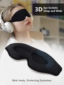 Premium 100% Blackout Sleep Mask – Zero Pressure Eye Mask for Sleeping, Deep Sleep, Travel, Meditation & Night Shift – Soft, Breathable & Comfortable (Black)