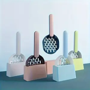Large Cat Litter Shovel Set for Small Cats, Complete Cleaning Tools with Base, Essential Cat Supplies for Effortless Cleanup