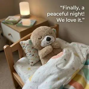 (Multi-Sensory Soothing)Breathing Otter - Original - Multiple Modes - Soothe 'n Snuggle Otter-Music Lights & Breathing-Arrily Anxiety Relief Otter-Pet Toy - Dog/Cat