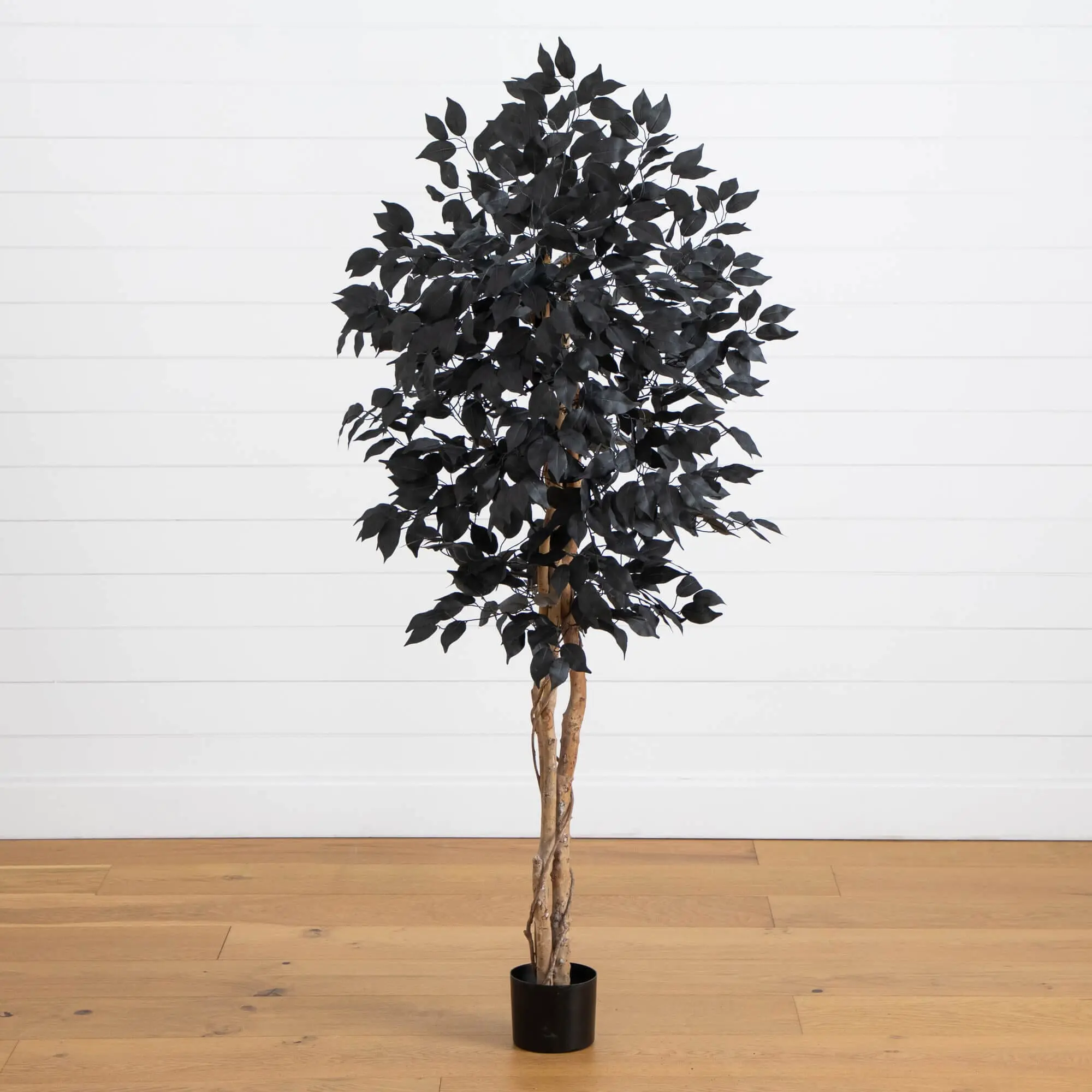 5-ft Artificial Black Ficus Halloween Tree with Natural Trunk, Bendable Branches, Indoor Holiday Ornament Decor, Natural Look, Nursery Home Decor Plant