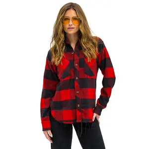 PLAID FLANNEL WESTERN SHIRT - BUFFALO PLAID