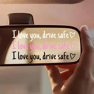 6 Pcs I Love You Drive Safe Car Mirror Decals, Love Rearview Mirror Stickers, Romantic Reminder Vinyl Decal for Women Men, Waterproof Universal Car Accessories, Sweet Gift for Couples Drivers