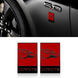 2pcs Coyote Head Logo Fit for Car Body Fender Side Or Rear Trunk Metal Emblem Sticker Truck Decals decals for truck