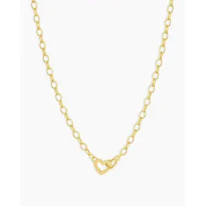 gorjana – Parker Heart Mini Necklace – Silver or 18K Gold-Plated Chain Necklace with Heart Charm – Romantic & Timeless Jewelry for Everyday Wear