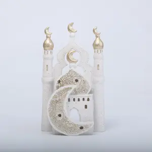 Muslim Festival Decoration Piece, Ramadan Castle Festive Ornament, Indoor Resin Craft, Home Decor, Religious Holiday Accessory