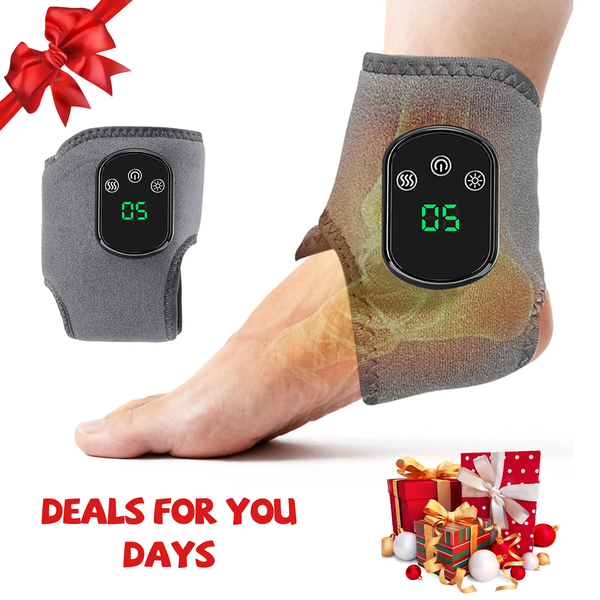 Foot Massager 2-in-1 Warming Wrap – Relax & Renew Foot & Ankle Massager with 3 Modes & 4 Heat Levels, Portable for Home or Travel 2pack Adjustable Relaxing  foot massager