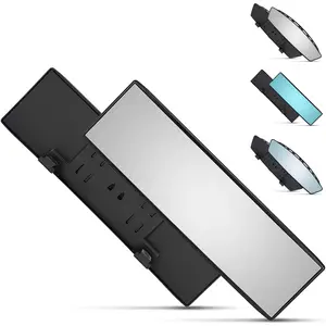 Verivue Universal Panoramic 12-inch Rear View Mirror  Anti-glare Wide Angle Car Rearview Mirrors Accessory For Rear-facing Clear Convex Cars And Suvs