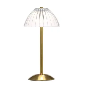 Vintage LED Table Lamp - Metal Base, Stepless Adjustable Brightness, Touch Control, Rechargeable, Portable, Room Accessories, House Decor, Lights for Bedroom, Apartment Accessories, Ideal for Bar, Restaurant