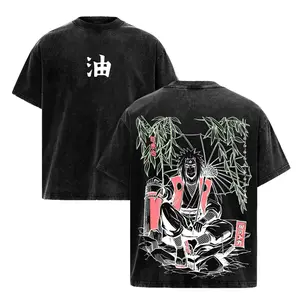 Naruto Jiraiya Sensei Washed T-Shirt, Vintage Anime Oversized Tee, GenZ Trendy Casual Wear, Classic Ninja Fan Apparel, 90s Graphic American Casual Short Sleeve Tee | Premium Soft Cotton Classic Unisex T-Shirt for Daily, Gym & Streetwear