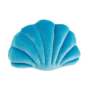 Soft Velvet Blue Seashell Decorative Pillow Soft Velvet Blue Seashell Decorative Pillow