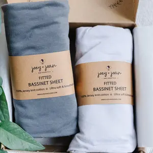 Bassinet Fitted Sheets for Halo Bassinet Swivel Sleeper Mattress – Light + Dark Grey (2 Pack)