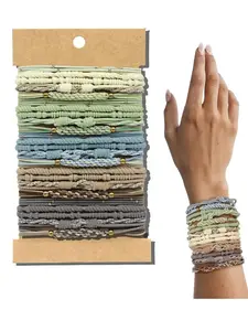 Boho Style Beaded Decor Hair Tie (25pcs), Elastic Hair Accessory, High Stretch Ponytail Holder, Casual Versatile for Women & Girls, Fashion Hair Accessories