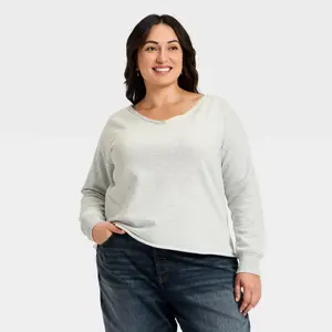 Women's Oversized Sweatshirt - Universal Thread Heather Gray XXL