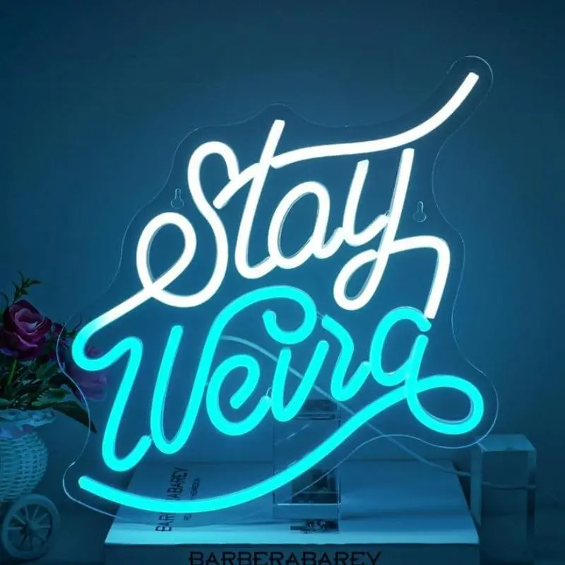 USB Powered LED Neon Sign, Stay Weird Letter Design Led Light Letters Neon Light, Decorative Lights, Decorative Lamp, Wall Lighting for Home Wall Decoration, Clubs, Bistros, Leisure and Entertainment Venues