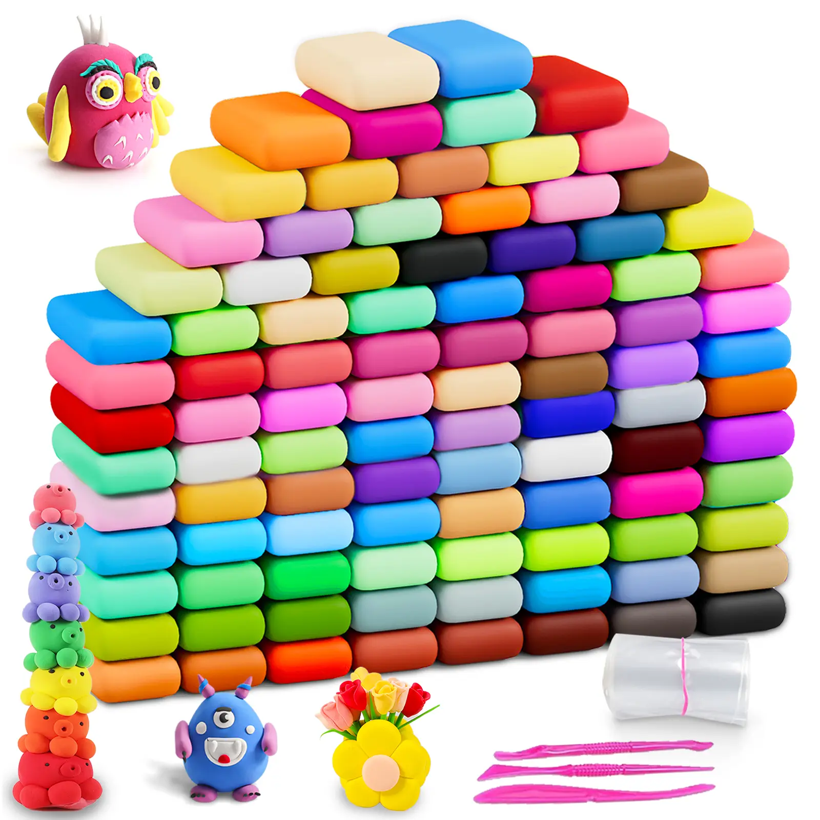 Air Dry Clay Kit-Modeling Materials, Molding Clay Kit with Sculpting Tools | Soft And Non-Sticky | Classroom Activities And Art Crafts Creative, Professional Artistic Use, Gifts for Beginners, Adults