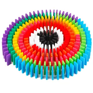 100pcs Multicolor  Dominoes Set | Educational Brain-Boosting Puzzle Toy for Concentration & Patience, Ideal for Logic Development Wooden stacking  puzzle