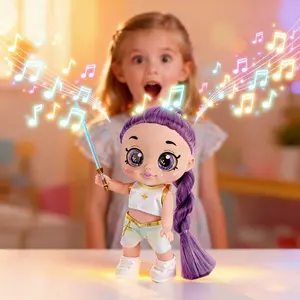 Platinum Edition K-Pop Idol Girl Group Figurine Decoration, Kawaii Figure, Rumi Mira Zoey Anime Action Figure Doll, 5D Shiny Eyes, Music Jointed, Fan Collection and Kids Gift, 7/10 inches