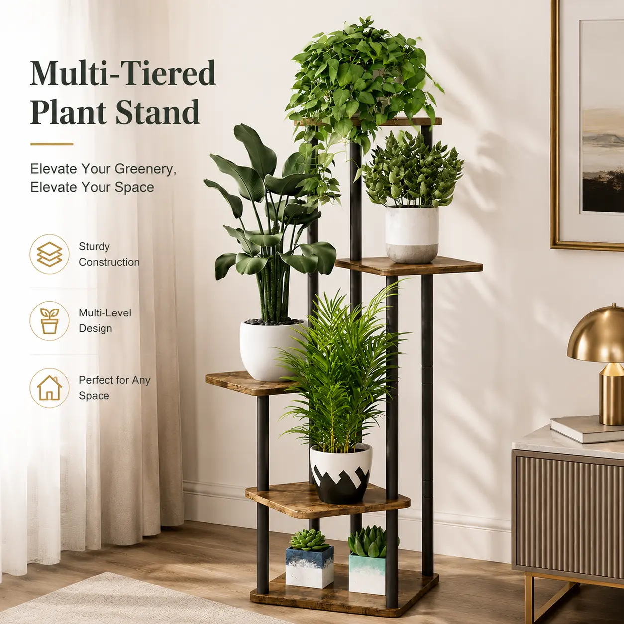 5 Tier 6 Tier 7 Tier Plant Stand Indoor Metal Flower Shelf Installation Smooth for Multiple Plants Corner Tall Flower Holders Rack for Patio Garden Living Room Balcony Bedroom Deals For You Days