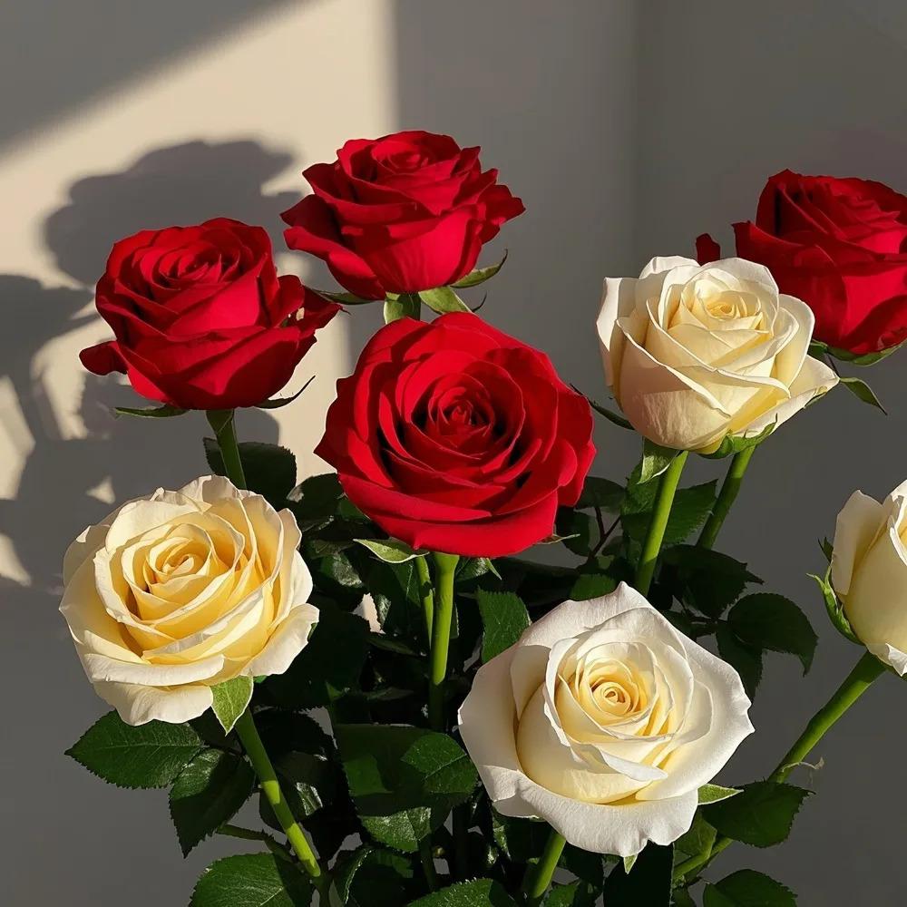 24 Simulated Rose Bouquets- Lifelike Long stem Artificial Flowers, Mother's Day, Home Decoration