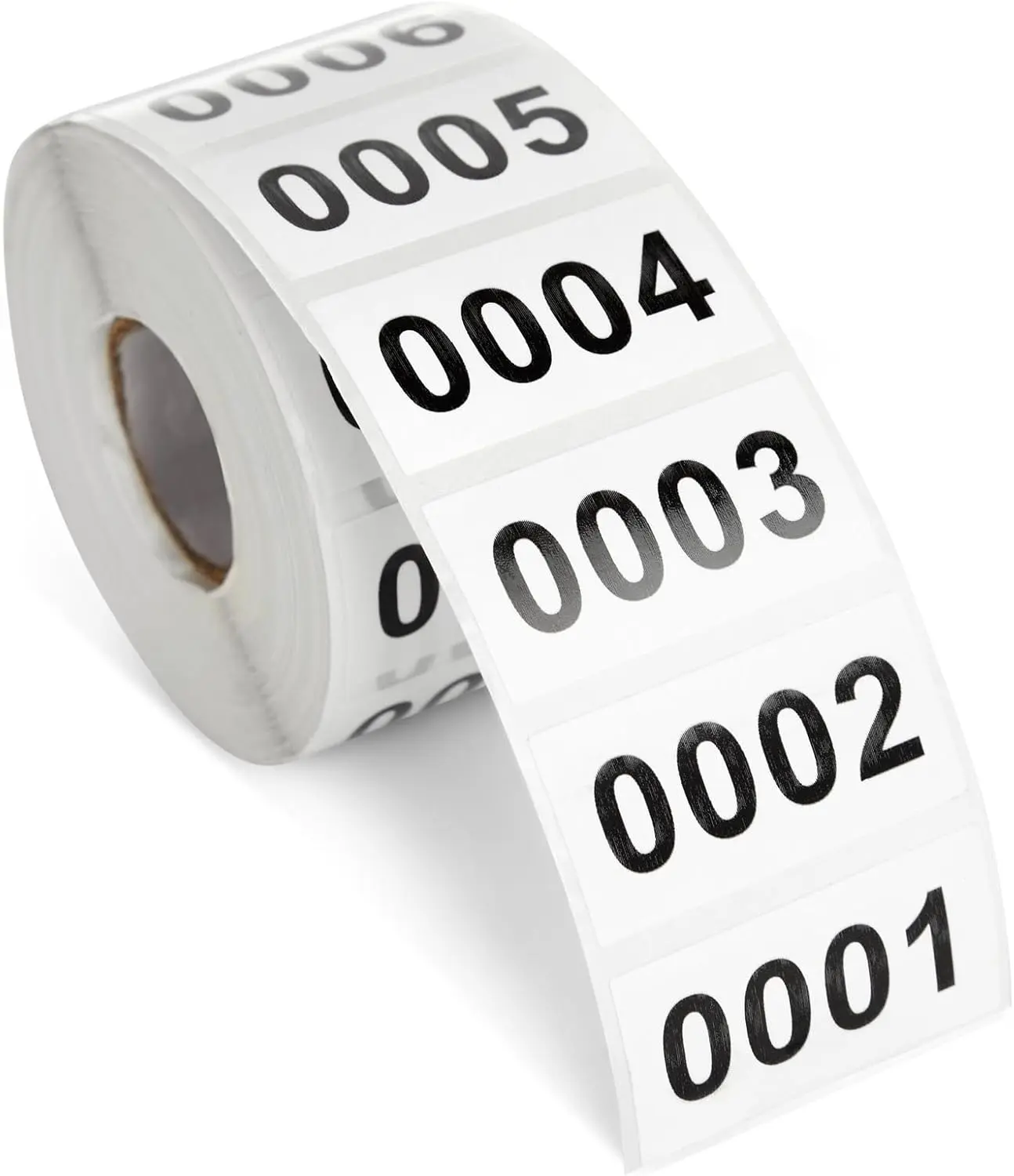 001-500 Count Inventory Numbered Stickers Roll, Self-Adhesive Consecutive Number Labels Tag for Storage Organizing, Moving Box Labeling, Business Supplies (White