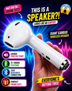 Giant Earphone Speaker,Built-in FM Radio,Microphone with USB& TF Card Slot,Wireless Bluetooth Large Size Speaker,Home,Outdoor,Party