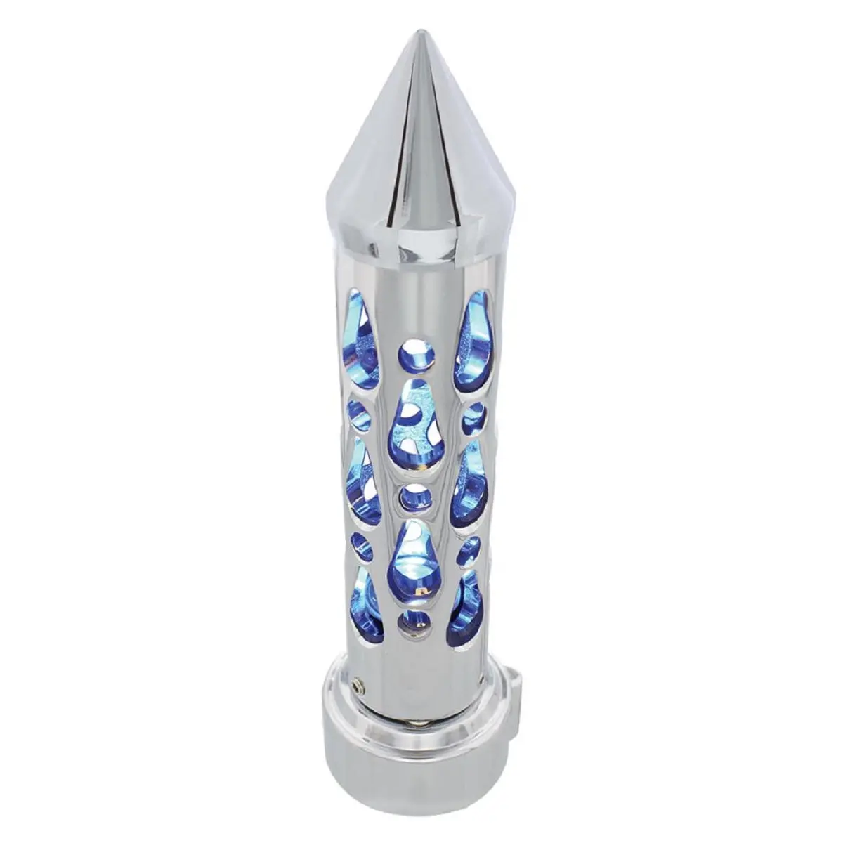 Chrome "Brooklyn" 13/15/18 Speed Spike Gearshift Knob w/ High Power LED - Blue